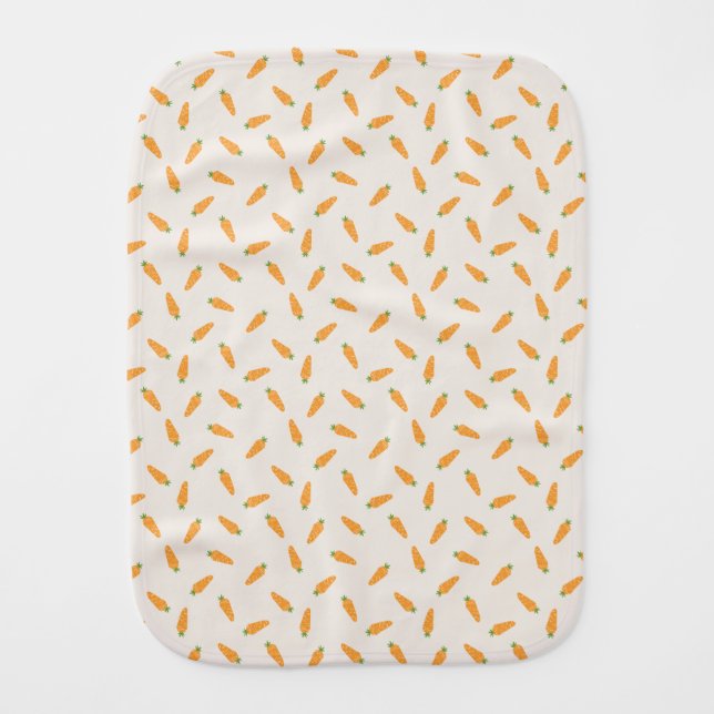 Locally grown carrot pattern baby burp cloth (Front)