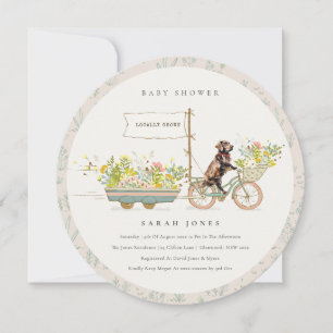 Locally Grown Chocolate Retriever Baby Shower Invitation