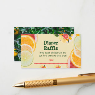 Locally Grown Citrus Fruit Garden Diaper Raffle Enclosure Card