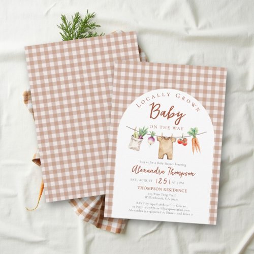 Locally Grown Clothes Line Farm Fall Baby Shower Invitation