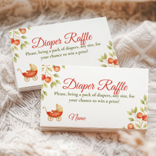 Locally Grown Clothesline Apple Baby Shower Diaper Enclosure Card