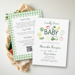 Locally Grown Colorful All in One Baby Shower Invitation