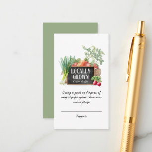 Locally Grown Diaper Raffle Tickets Baby Shower Enclosure Card