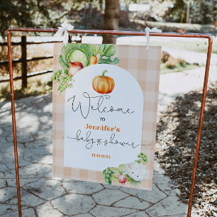 Locally grown fall pumpkin baby shower welcome  foam board