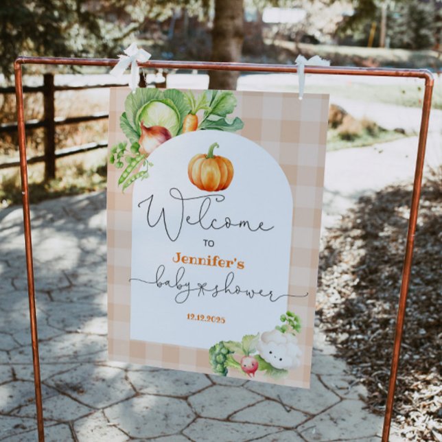 Locally grown fall pumpkin baby shower welcome  foam board (Creator Uploaded)