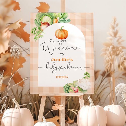 Locally grown fall pumpkin baby shower welcome  foam board