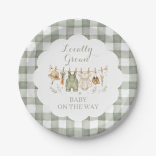 Locally grown famers market Baby Shower Paper Plates