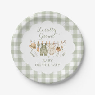 Locally grown famers market Baby Shower Paper Plates
