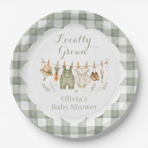 Locally grown famers market Baby Shower Paper Plates