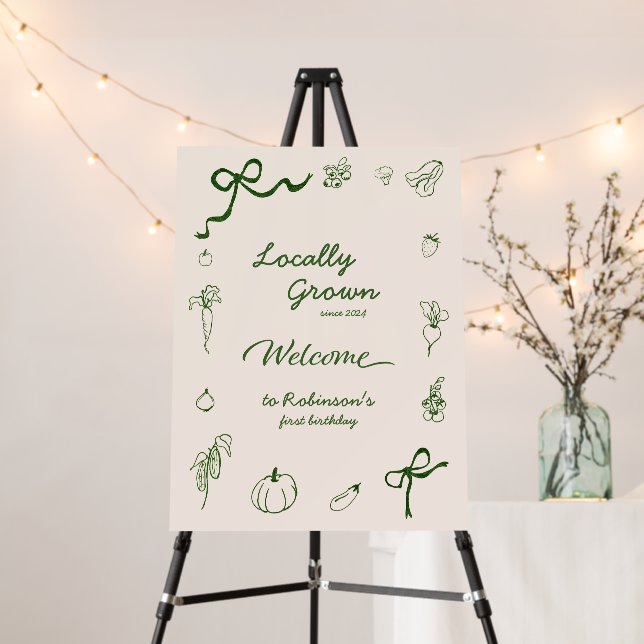 Locally Grown Farm 1st Birthday Welcome Signs (In Situ (Stand))