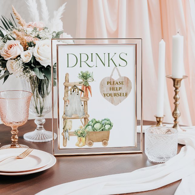 Locally Grown Farm Rustic Baby Shower Drinks Poster (Creator Uploaded)