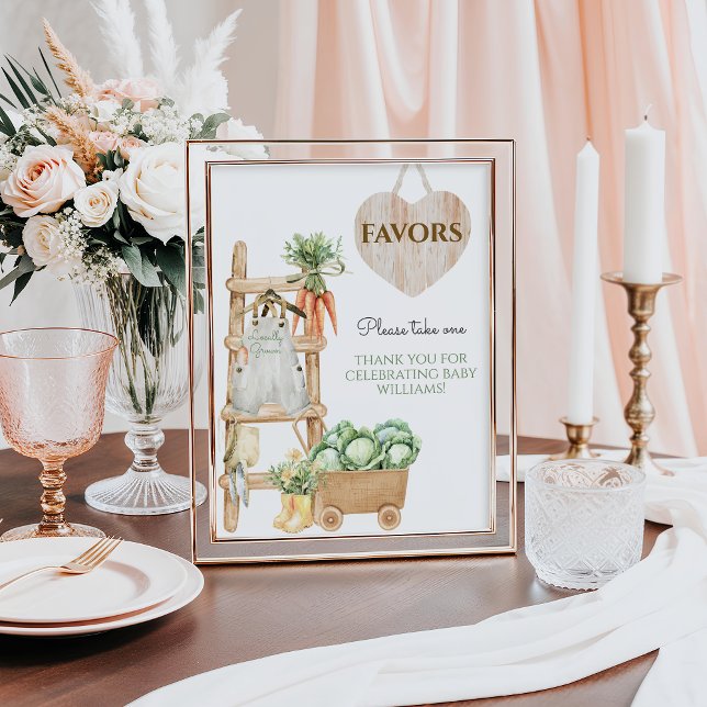 Locally Grown Farm Rustic Baby Shower Favors Poster (Creator Uploaded)