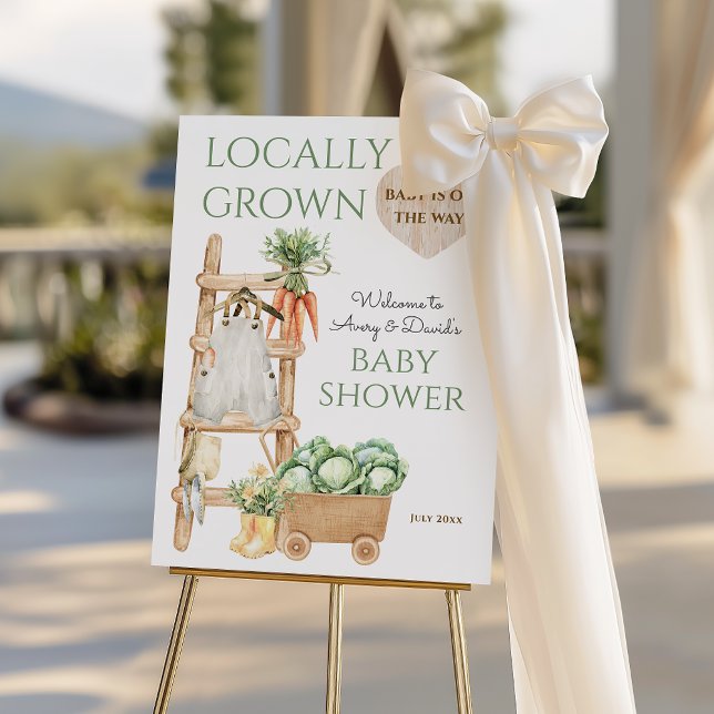 Locally Grown Farm Rustic Baby Shower Welcome Foam Board (Creator Uploaded)