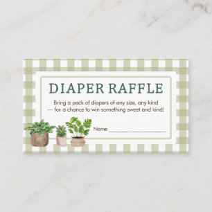 Locally Grown Farmer Baby Shower Diaper Raffle Enclosure Card