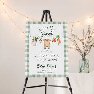 Locally Grown Farmer Clothes Line Sage Baby Shower Foam Board