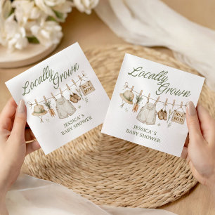 Locally Grown Farmer Market Baby BOY Custom Napkins