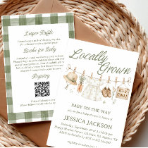 Locally Grown Farmer Market Baby Girl ALL IN ONE Invitation