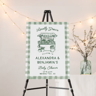 Locally Grown Farmer Market Sage Green Baby Shower Foam Board