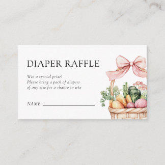 Locally Grown Farmers Baby Shower Diaper Raffle Enclosure Card