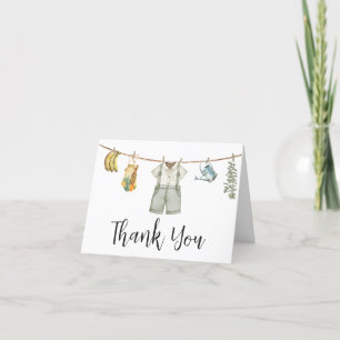 Locally Grown Farmers Baby Shower Letterpress Thank You Card