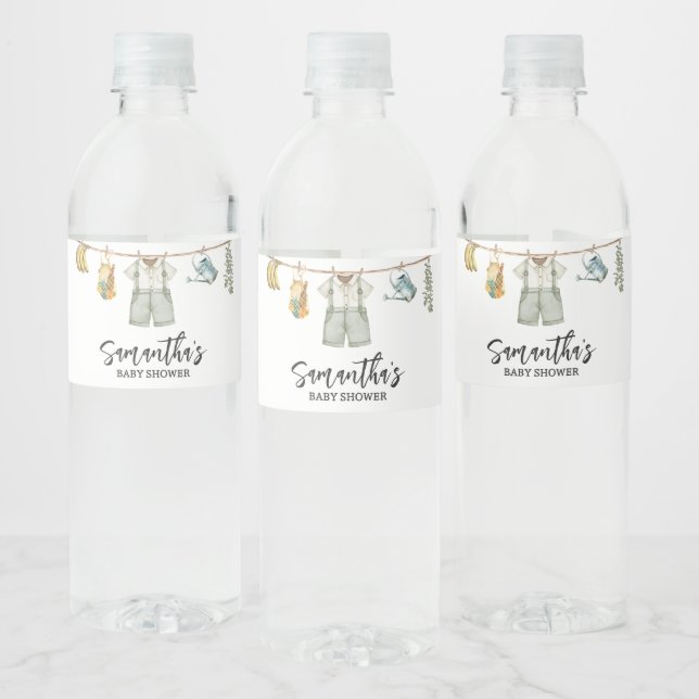 Locally Grown Farmers Baby Shower Water Bottle Label (Bottles)