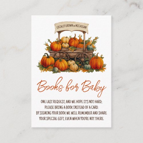 Locally Grown Farmers Flower Market Books for Baby Enclosure Card