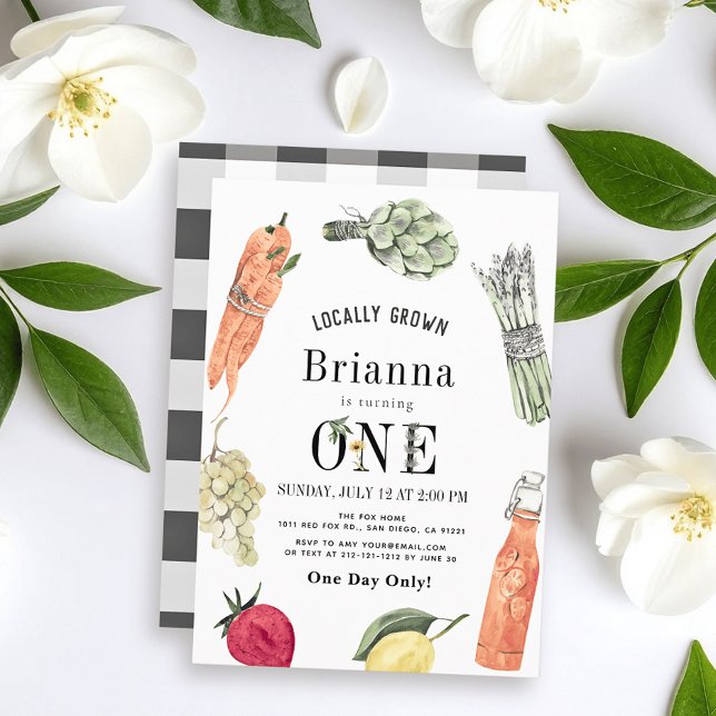 Locally Grown Farmers Market 1st Birthday Invitation (Creator Uploaded)