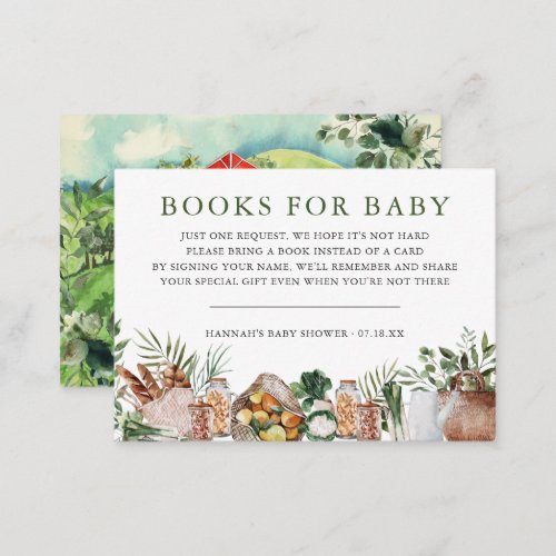 Locally Grown Farmers Market Baby  Book Request Enclosure Card