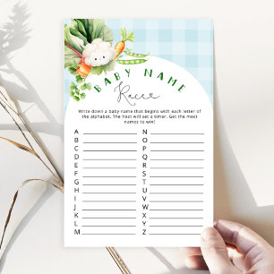 Locally grown farmers market Baby name race game