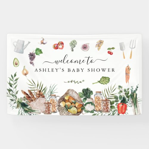 Locally Grown Farmers Market  Baby Shower  Banner