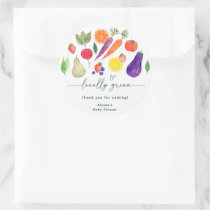 Locally Grown Farmers Market Baby Shower Classic Round Sticker