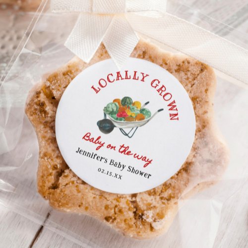 Locally Grown Farmers Market Baby Shower Classic Round Sticker