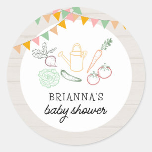 Locally Grown Farmers Market Baby Shower Classic Round Sticker