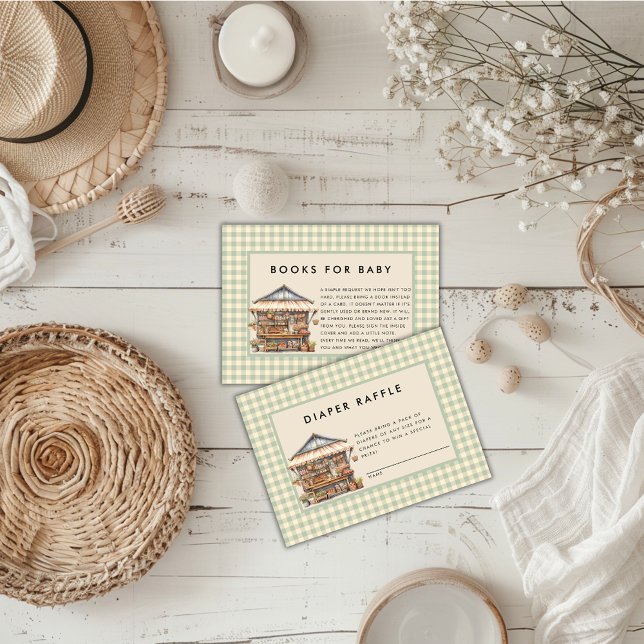 Locally Grown Farmer's Market Baby Shower  Enclosure Card (LOCALLY GROWN BABY 
BABY SHOWER ENCLOSURE CARDS )