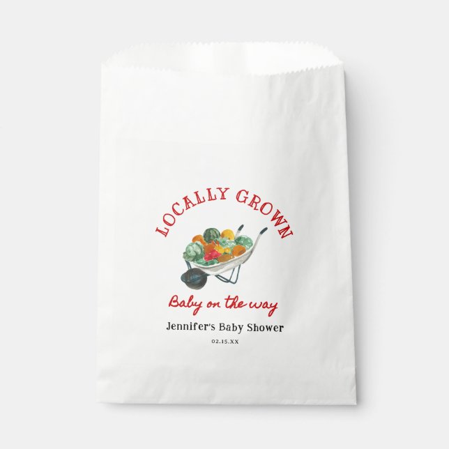 Locally Grown Farmers Market Baby Shower Favor Bag (Front)