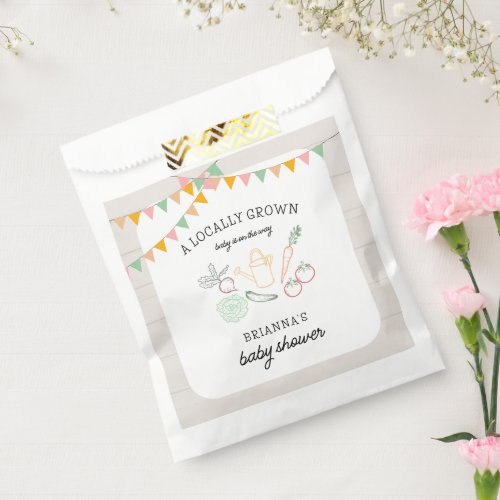 Locally Grown Farmers Market Baby Shower Favor Bag