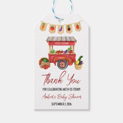 Locally Grown Farmers Market Baby Shower Favor Gift Tags