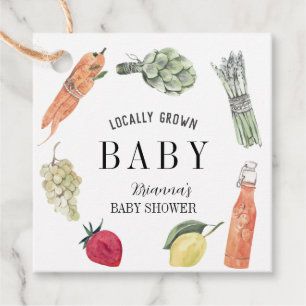 Locally Grown Farmers Market Baby Shower Favor Tags