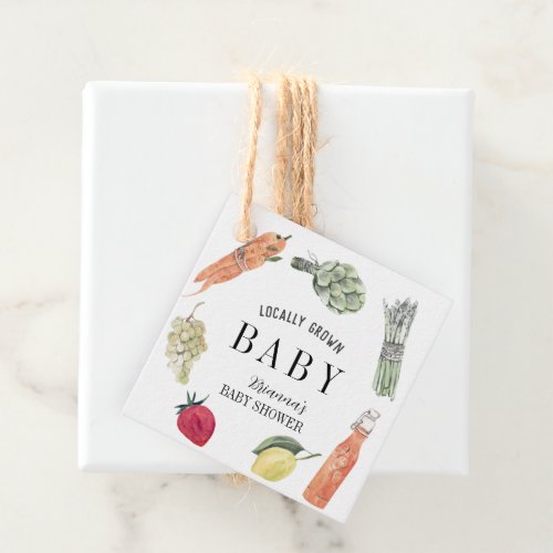 Locally Grown Farmers Market Baby Shower Favor Tags