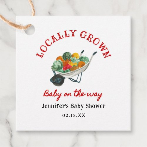 Locally Grown Farmers Market Baby Shower Favor Tags