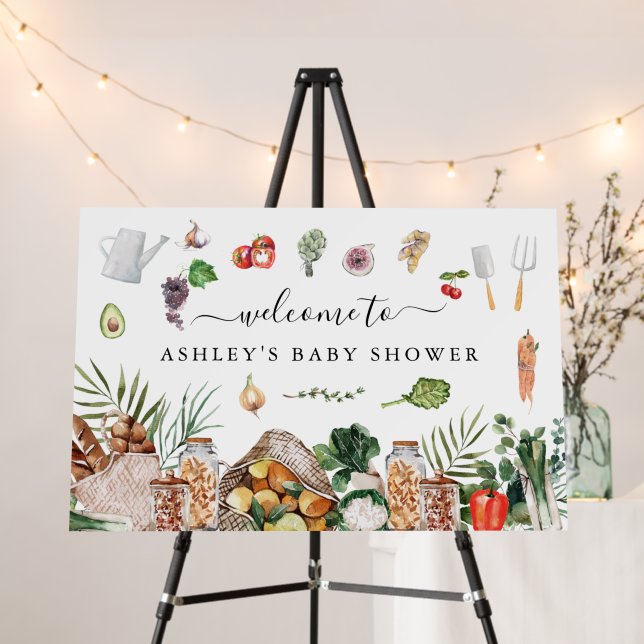 Locally Grown Farmer's Market | Baby Shower Foam Board (In Situ (Stand))