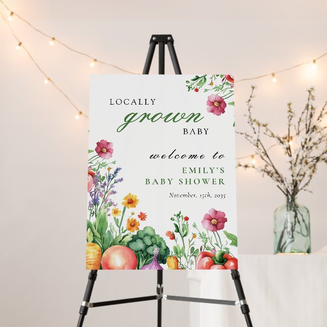 Locally Grown Farmers Market Baby Shower Foam Board (In Situ (Stand))