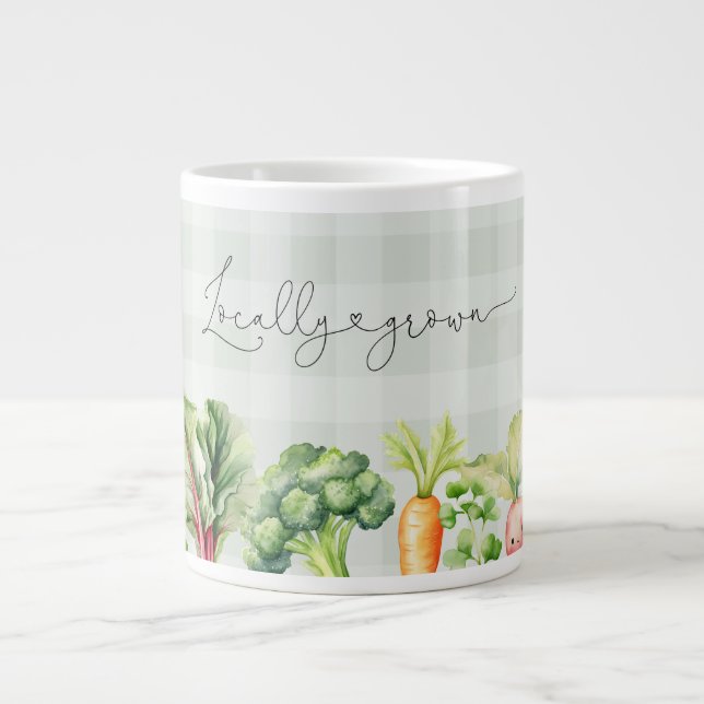Locally grown Farmers market baby shower Giant Coffee Mug (Front)