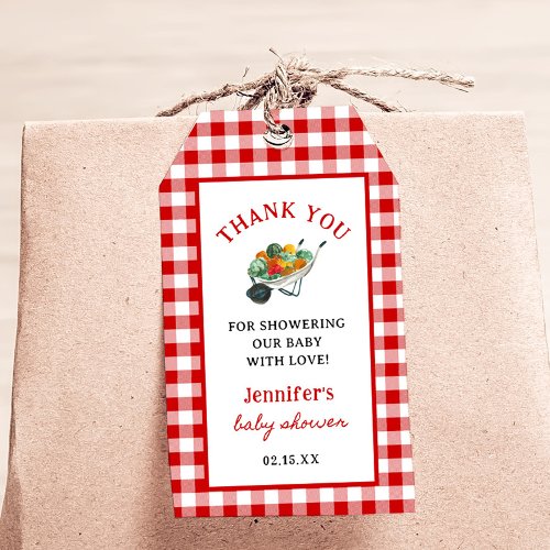 Locally Grown Farmers Market Baby Shower Gift Tags