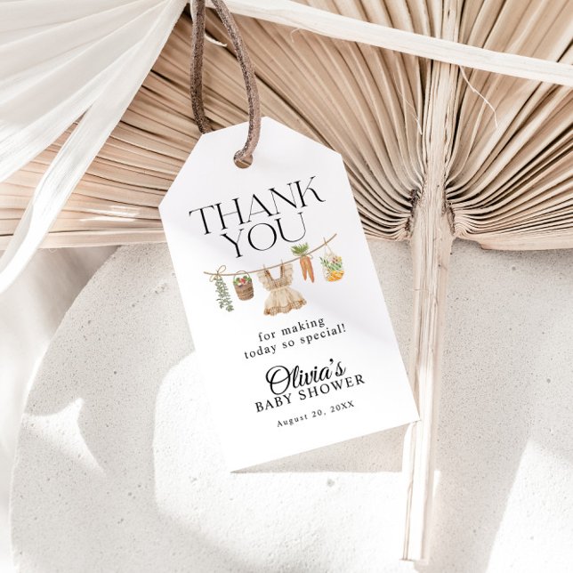 Locally Grown Farmers Market Baby Shower Gift Tags (Creator Uploaded)