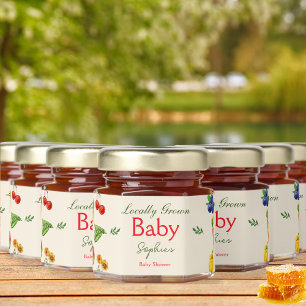 Locally Grown Farmers Market Baby Shower Honey Jar Favors