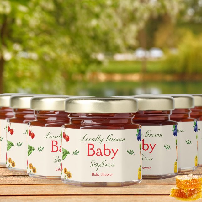 Locally Grown Farmers Market Baby Shower Honey Jar Favors (Creator Uploaded)
