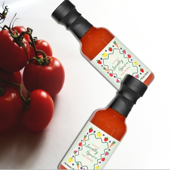 Locally Grown Farmer's Market Baby Shower Hot Sauces (Creator Uploaded)