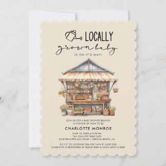 Locally Grown Farmer's Market Baby Shower Invitation