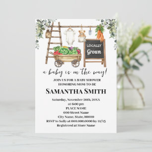 Locally Grown Farmer's Market Baby Shower Invitation
